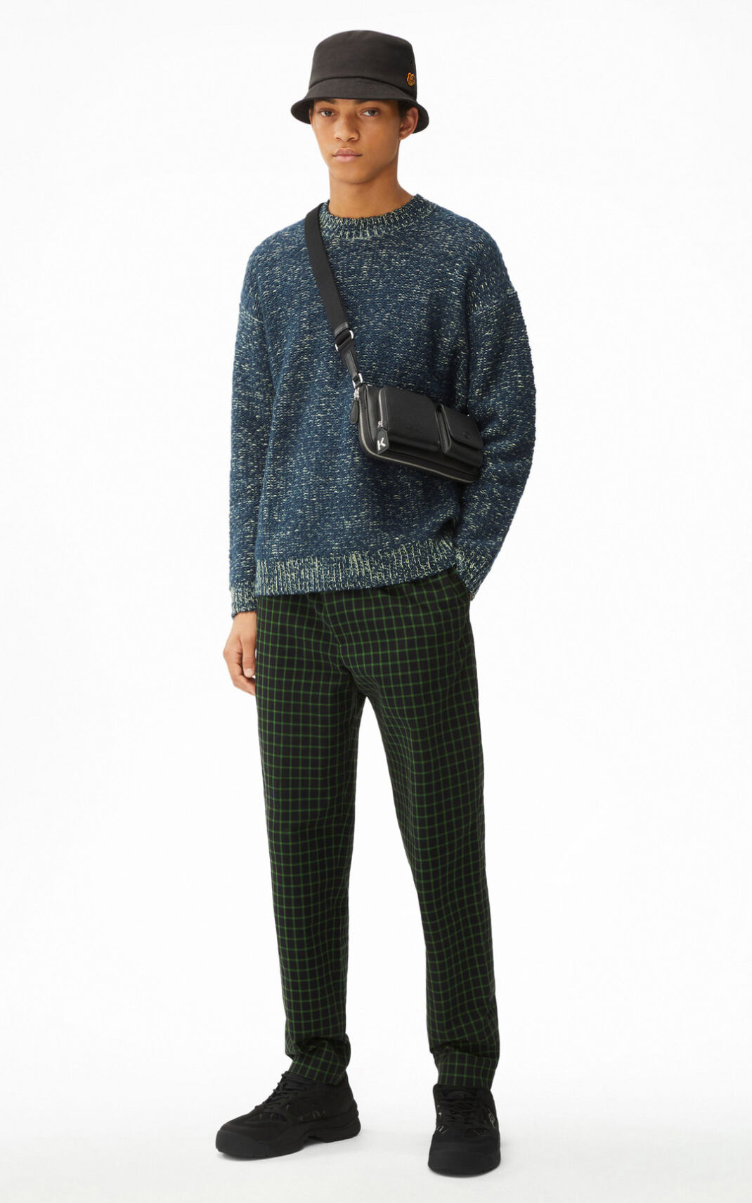 Kenzo Slub knit Kazak Erkek Mavi | 1782-XRHLV